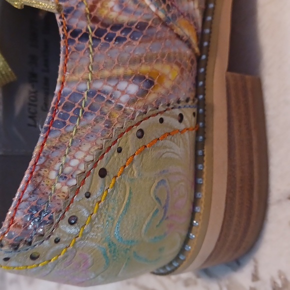 SPRING STEP L'ARTISTE LACIOX WOMEN'S LEATHER OXFORD SHOES Multi Color NEW EU 38 - Picture 12 of 16